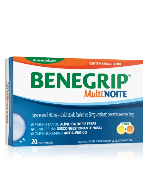 Embalagem do Benegrip Multi Noite